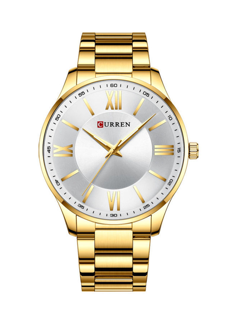 CURREN/ Karian 8383 Steel band quartz male watch gold band gold shell white face