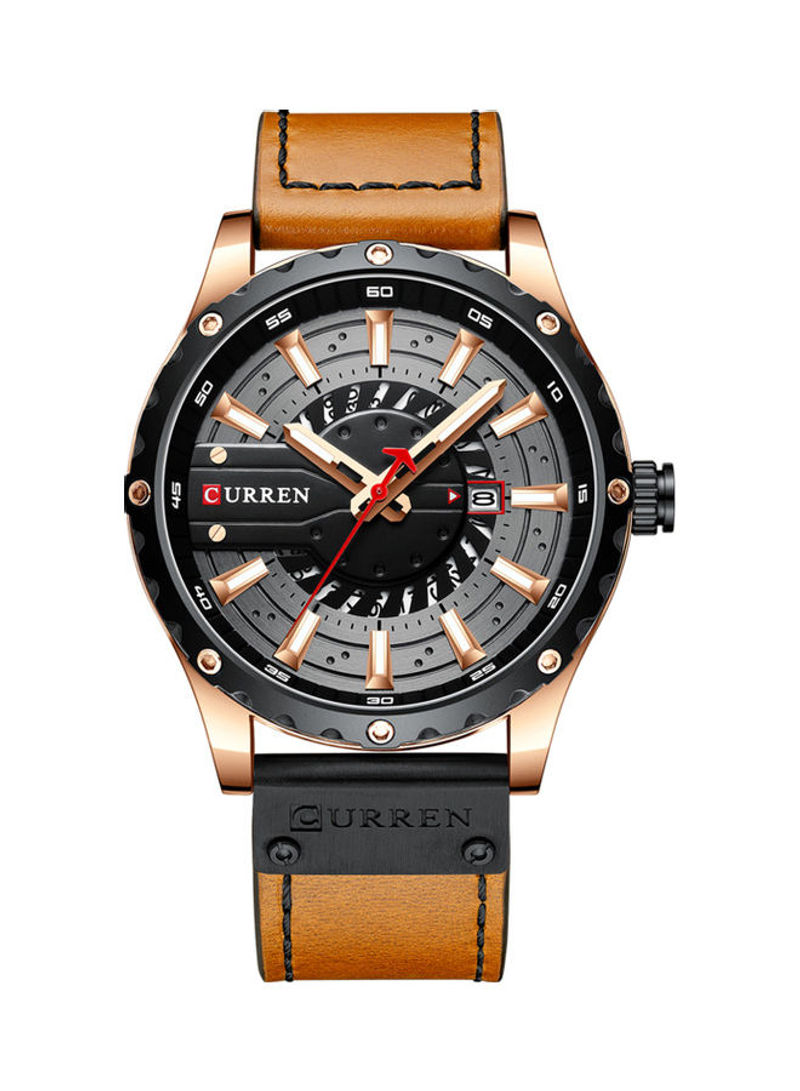 Curren Men Quartz Watch Leather Strap Fashion Wristwatch 3 Atm Dress Watches 8374