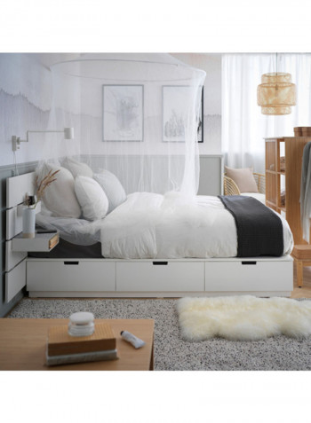 Bed Frame With Storage And Headboard White 160 x 200centimeter