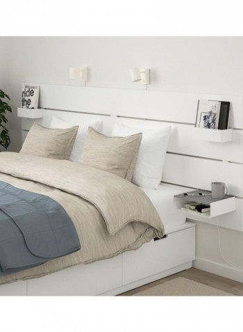 Bed Frame With Storage And Headboard White 160 x 200centimeter