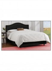 Inset Nail Button Bed With Mattress Black 200 x 200centimeter