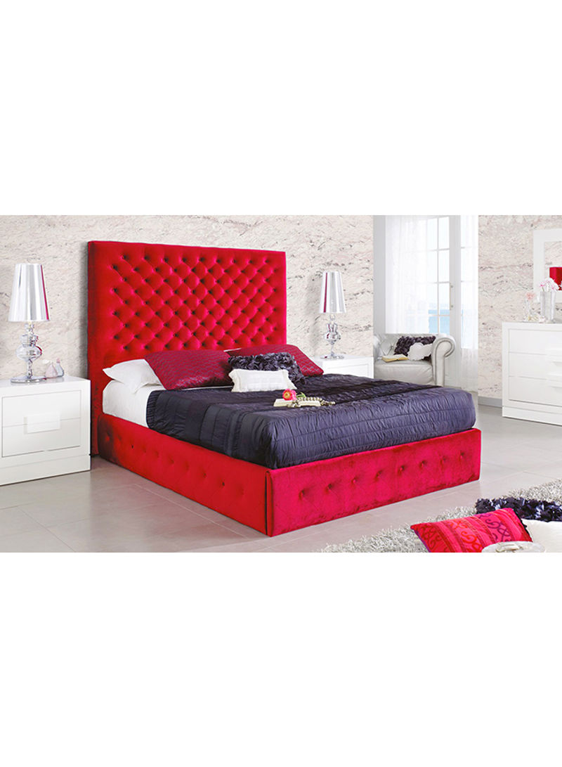 Modern Frame For King Bed With Spring Mattress Multicolour 200x200x150cm