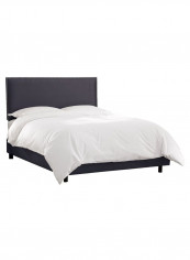 Burling Nail Button Border Bed With Mattress Blue 200 x 200centimeter