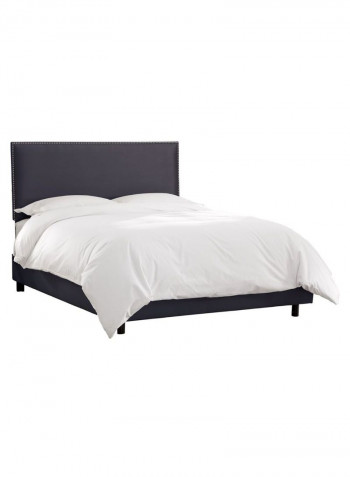 Burling Nail Button Border Bed With Mattress Blue 200 x 200centimeter