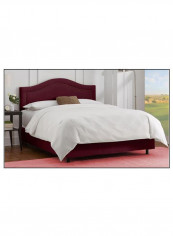 Inset Nail Button Bed With Mattress Burgundy 200 x 200centimeter