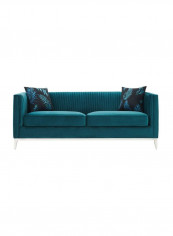 Belva 3-Seater Sofa Deep Teal/White 78.34x30.11x33.85inch