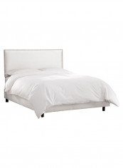 Burling Nail Button Border Bed With Mattress White 200 x 200centimeter