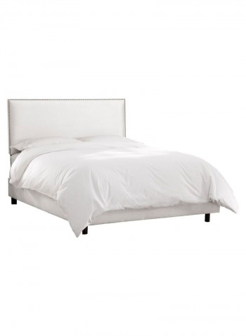 Burling Nail Button Border Bed With Mattress White 200 x 200centimeter