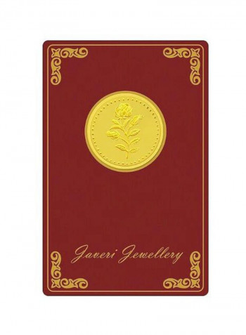 21 Karat Gold Flower Design Coin