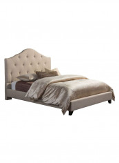 Anica Scalloped Modern Platform Bed With Mattress Beige 200 x 200centimeter