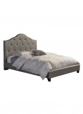 Anica Scalloped Modern Platform Bed With Mattress Grey 200 x 200centimeter