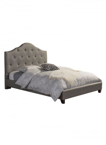 Anica Scalloped Modern Platform Bed With Mattress Grey 200 x 200centimeter