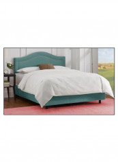 Inset Nail Button Bed With Mattress Turquoise Blue 200 x 200centimeter