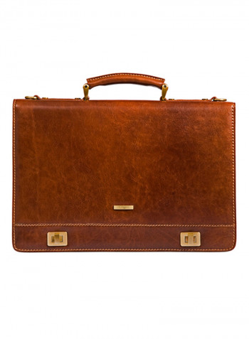 Stateman Leather Briefcase Bag Brown