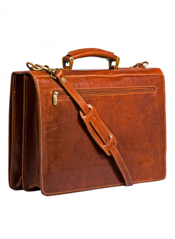 Stateman Leather Briefcase Bag Brown