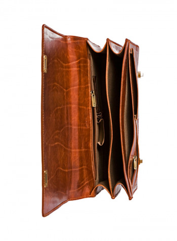 Stateman Leather Briefcase Bag Brown