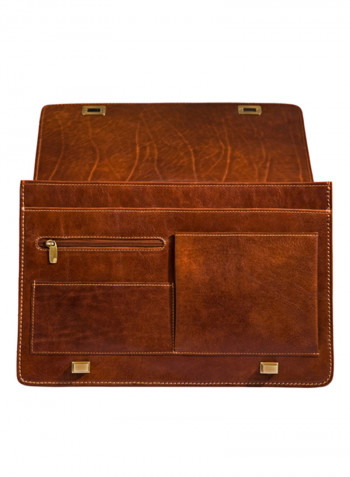 Stateman Leather Briefcase Bag Brown