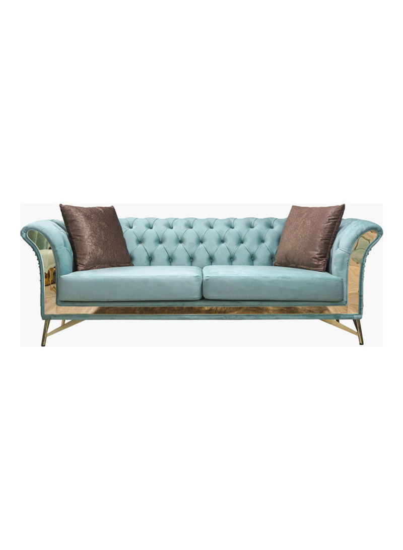 3-Seater Sofa With Two Cushion Green 220 x 92cm