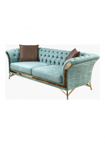 3-Seater Sofa With Two Cushion Green 220 x 92cm