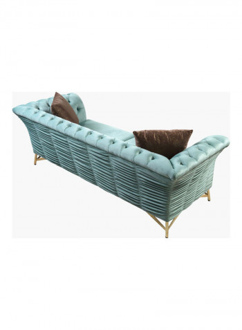 3-Seater Sofa With Two Cushion Green 220 x 92cm