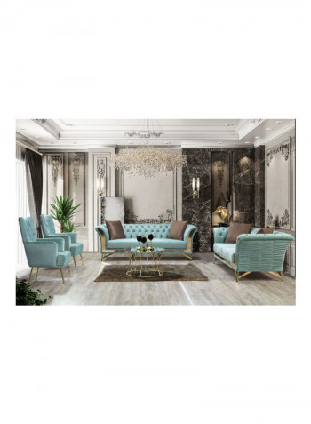 3-Seater Sofa With Two Cushion Green 220 x 92cm