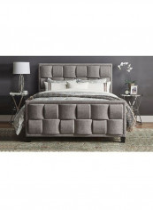 Upholstered Bed Frame Without Mattress Grey Super King