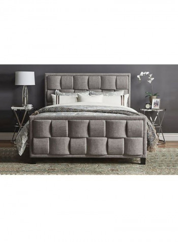 Upholstered Bed Frame Without Mattress Grey Super King