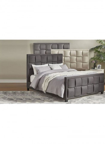 Upholstered Bed Frame Without Mattress Grey Super King