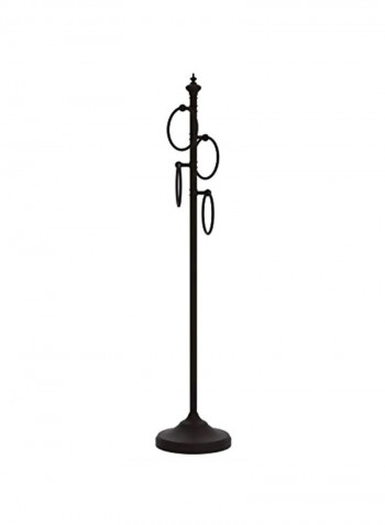 4-Ring Towel Stand Black 6x10.5x49inch