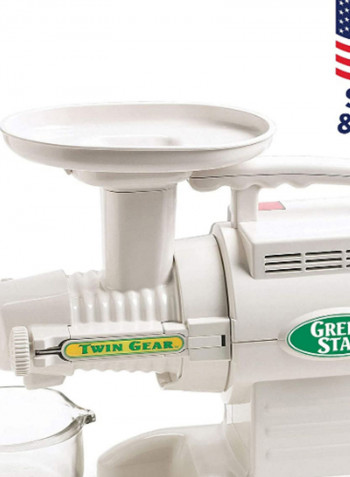 Green Star Jumbo Twin Gear Juice Extractor 200 W GS-1000-220V White/Clear