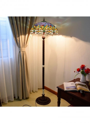 Stained Glass Lampshade Floor Lamp EU Plug Multicolour