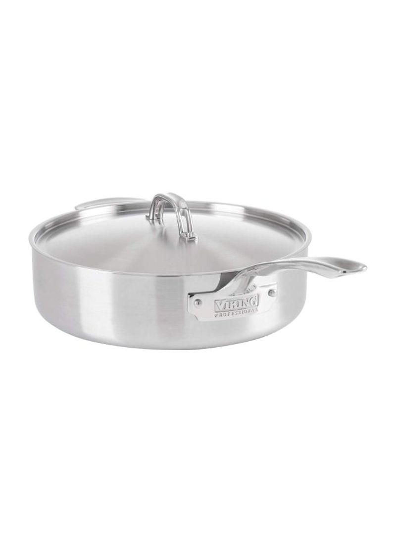 Stainless Steel Saute Pan With Lid Silver 6.4Quart