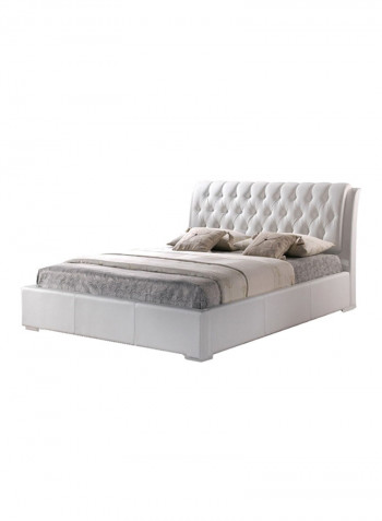 Baxton Studio Tufted Bed With Half-Medical Mattress White/Grey Super King