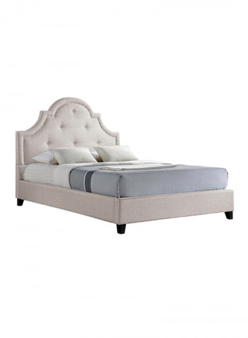 Stiefvater Modern Platform Bed With Mattress Light Beige/White Super King