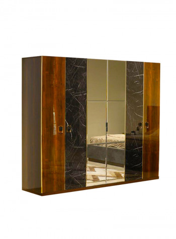 6 Door Leticia Wardrobe Multicolour 212x59x214cm