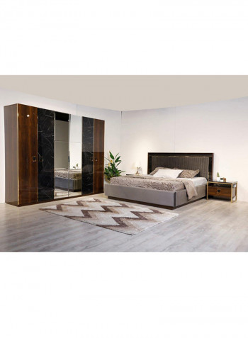 6 Door Leticia Wardrobe Multicolour 212x59x214cm