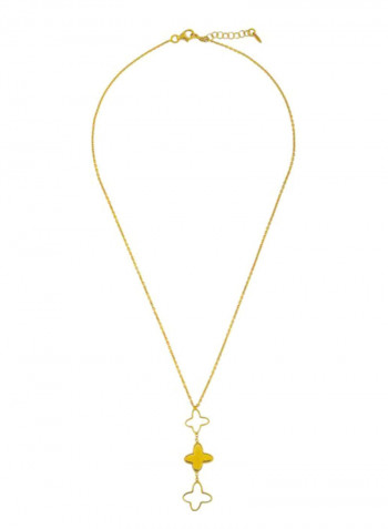 18 Karat Gold Pearl Butterfly Necklace