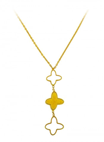 18 Karat Gold Pearl Butterfly Necklace