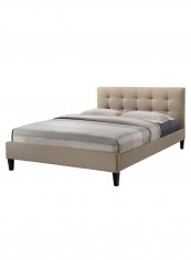 Hermosa Tufted Platform Bed With Mattress Beige 200 x 200centimeter