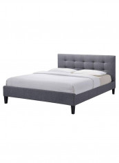 Hermosa Tufted Platform Bed With Mattress Grey 200 x 200centimeter