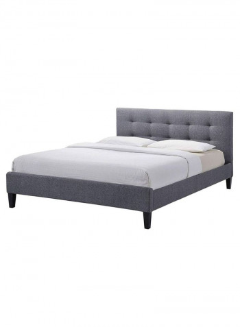 Hermosa Tufted Platform Bed With Mattress Grey 200 x 200centimeter