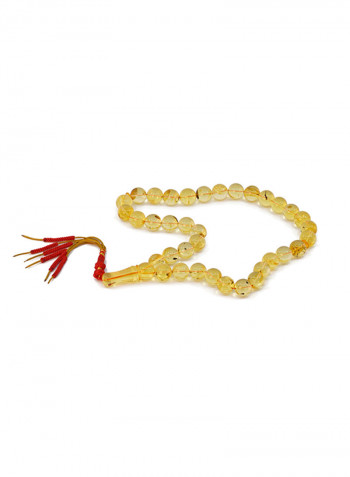 Light Yellow Natural Amber Worry Beads Tesbih