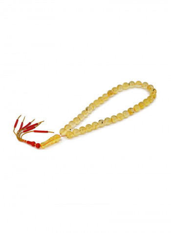 Light Yellow Natural Amber Worry Beads Tesbih