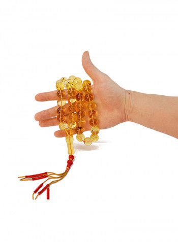 Light Yellow Natural Amber Worry Beads Tesbih