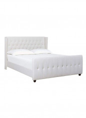 David Tufted Wingback Upholstered Bed With Mattress White 200 x 200centimeter