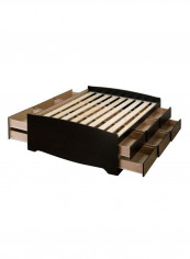 12-Drawer Captain's Platform Storage Bed Black 180 x 200centimeter