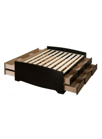 12-Drawer Captain's Platform Storage Bed Black 180 x 200centimeter