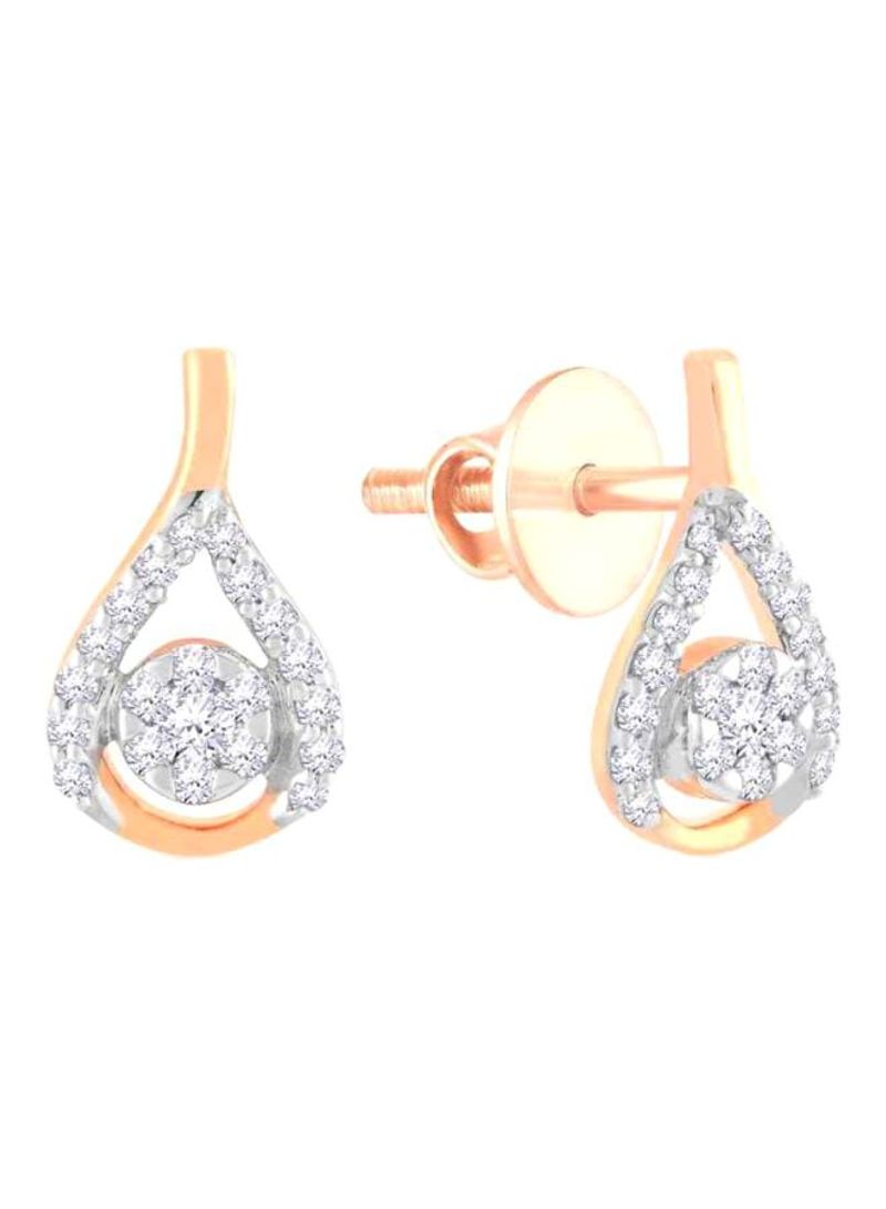 18 Karat Gold 0.22 Ct Diamond Studded Earrings