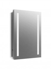 Slow-Close Medicine Cabinet With Magnifying Mirror Silver
