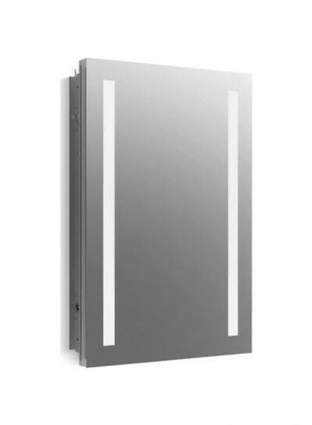 Slow-Close Medicine Cabinet With Magnifying Mirror Silver